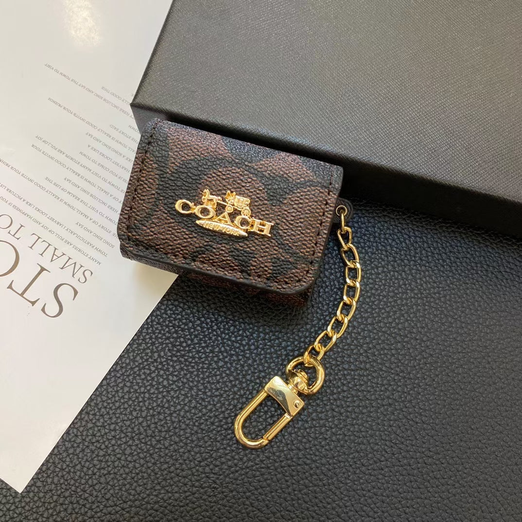 Luxury AirPods Cases – Stylish Monogram with Chain