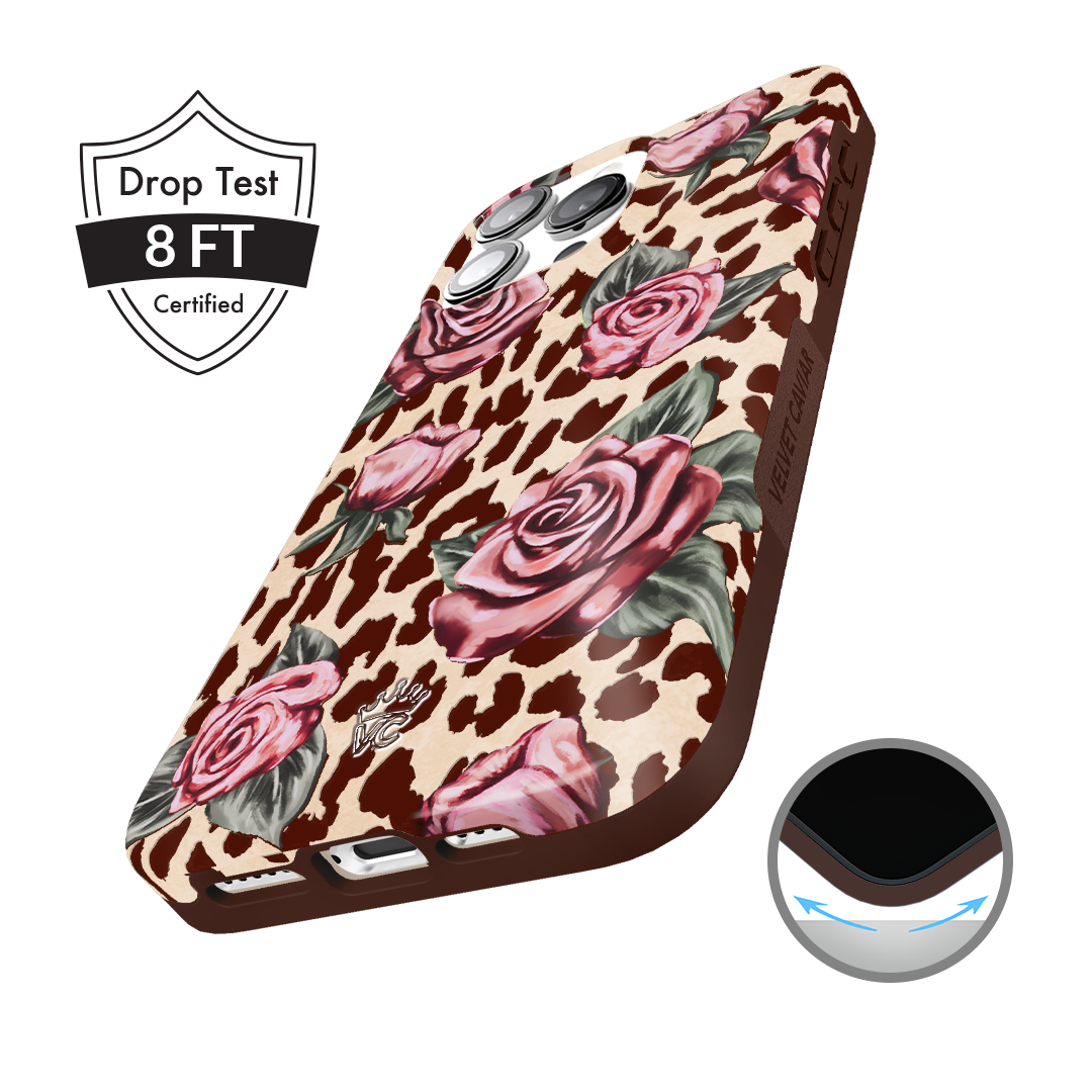 Rosy Leopard iPhone Case – Aesthetic Shockproof Phone Cover