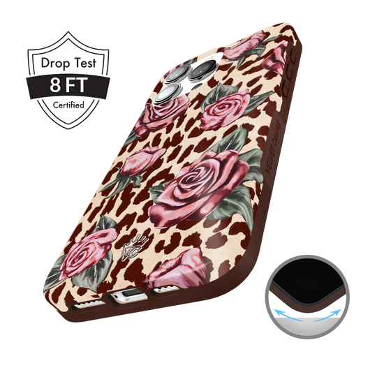 Rosy Leopard iPhone Case – Aesthetic Shockproof Phone Cover