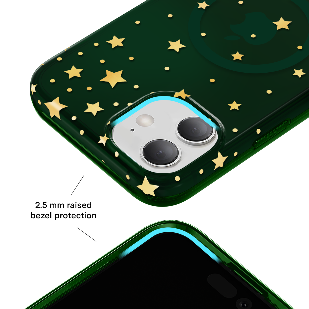 Evergreen Stars iPhone Case – Chic Designer-Style Phone Cover