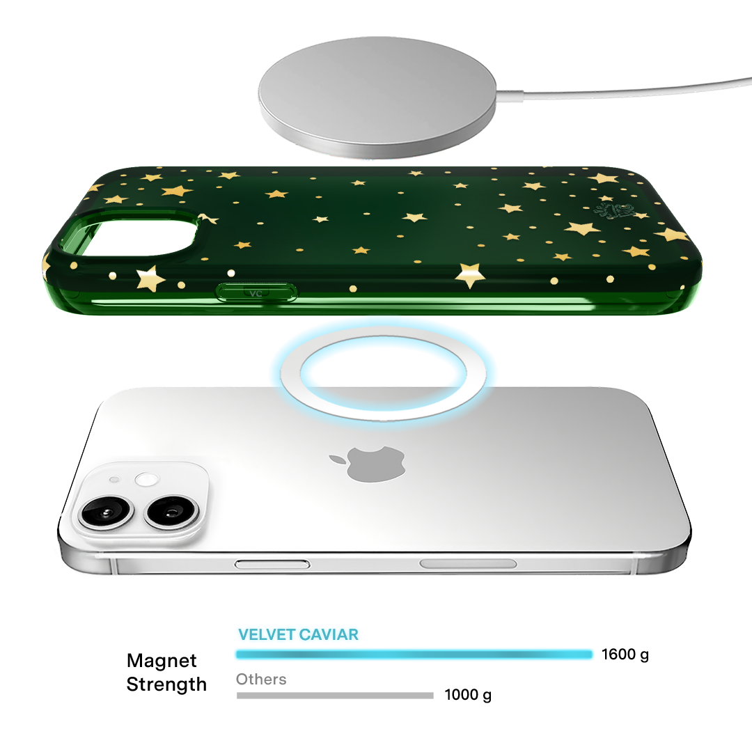 Evergreen Stars iPhone Case – Chic Designer-Style Phone Cover