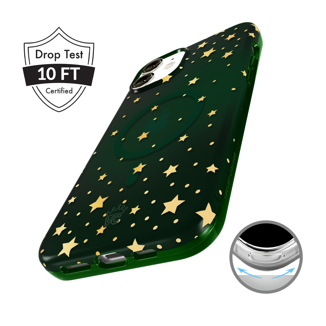 Evergreen Stars iPhone Case – Chic Designer-Style Phone Cover