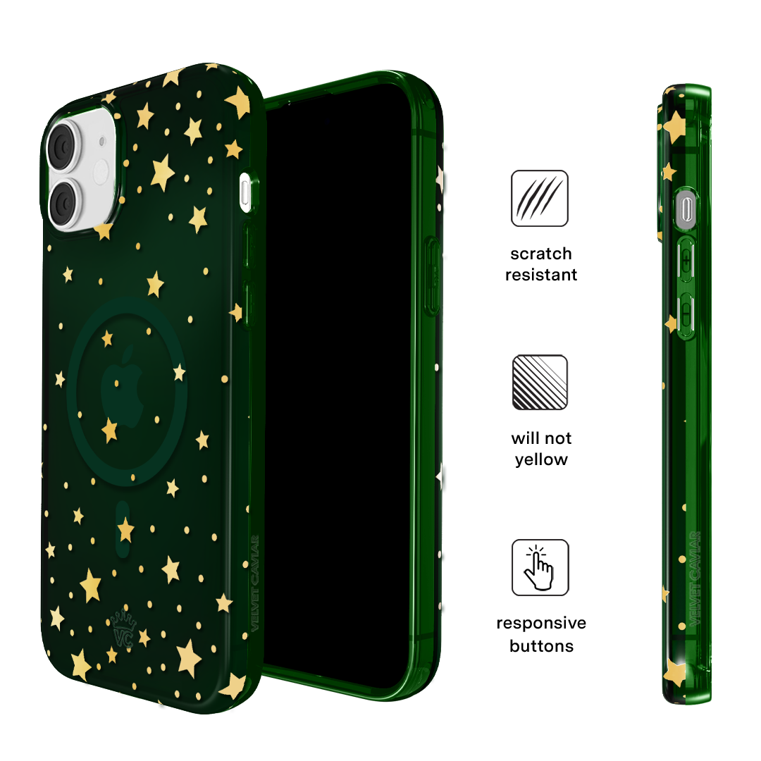 Evergreen Stars iPhone Case – Chic Designer-Style Phone Cover