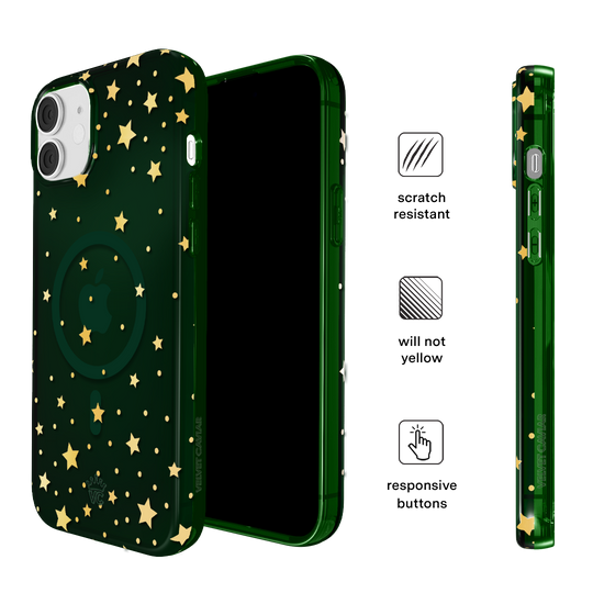 Evergreen Stars iPhone Case – Chic Designer-Style Phone Cover