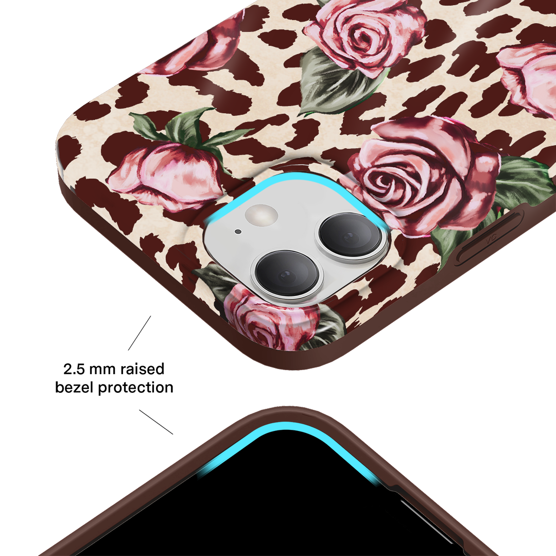 Rosy Leopard iPhone Case – Aesthetic Shockproof Phone Cover