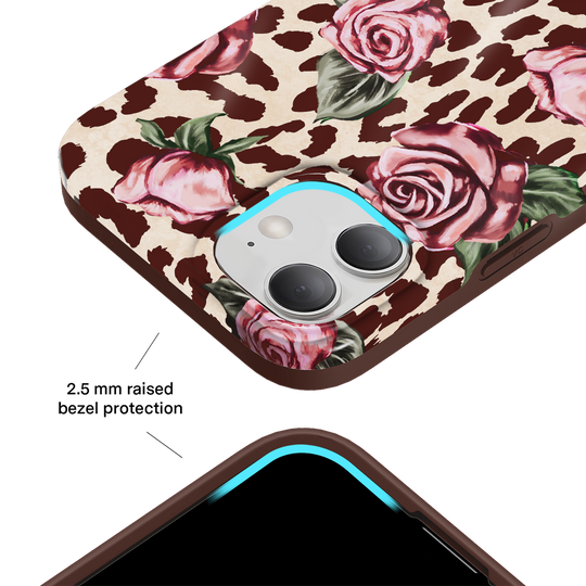 Rosy Leopard iPhone Case – Aesthetic Shockproof Phone Cover
