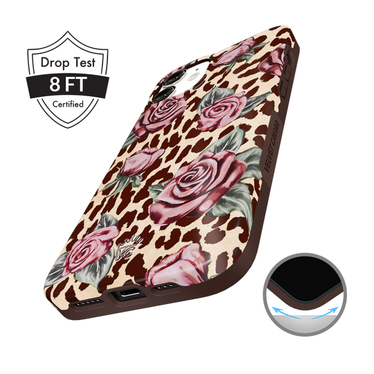 Rosy Leopard iPhone Case – Aesthetic Shockproof Phone Cover