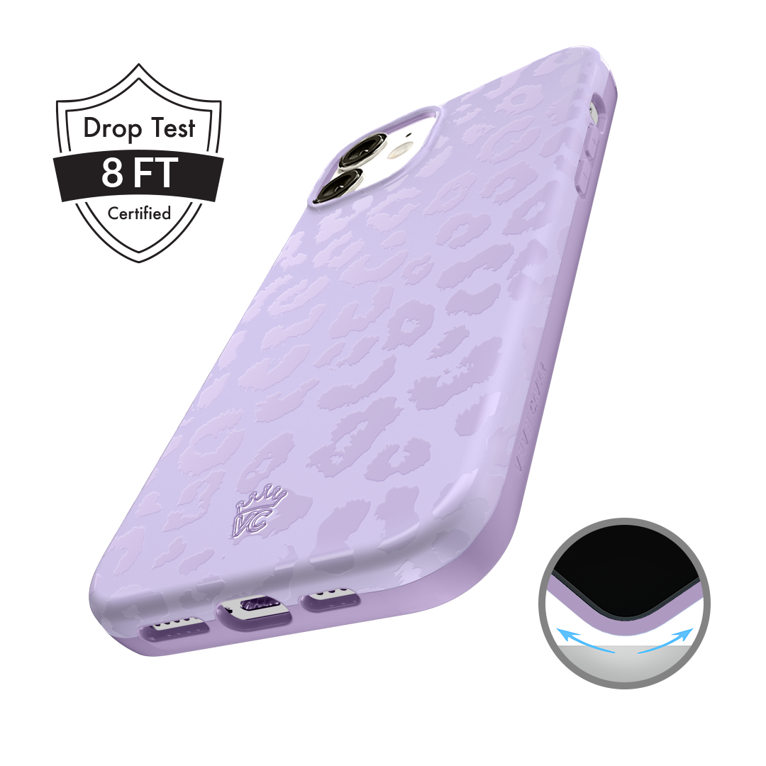 Lilac Leopard iPhone Case – Trendy Protective Phone Cover