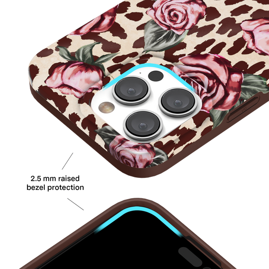Rosy Leopard iPhone Case – Aesthetic Shockproof Phone Cover