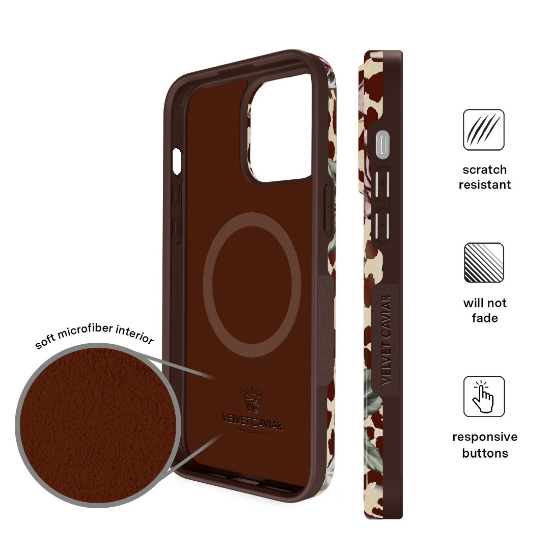 Rosy Leopard iPhone Case – Aesthetic Shockproof Phone Cover