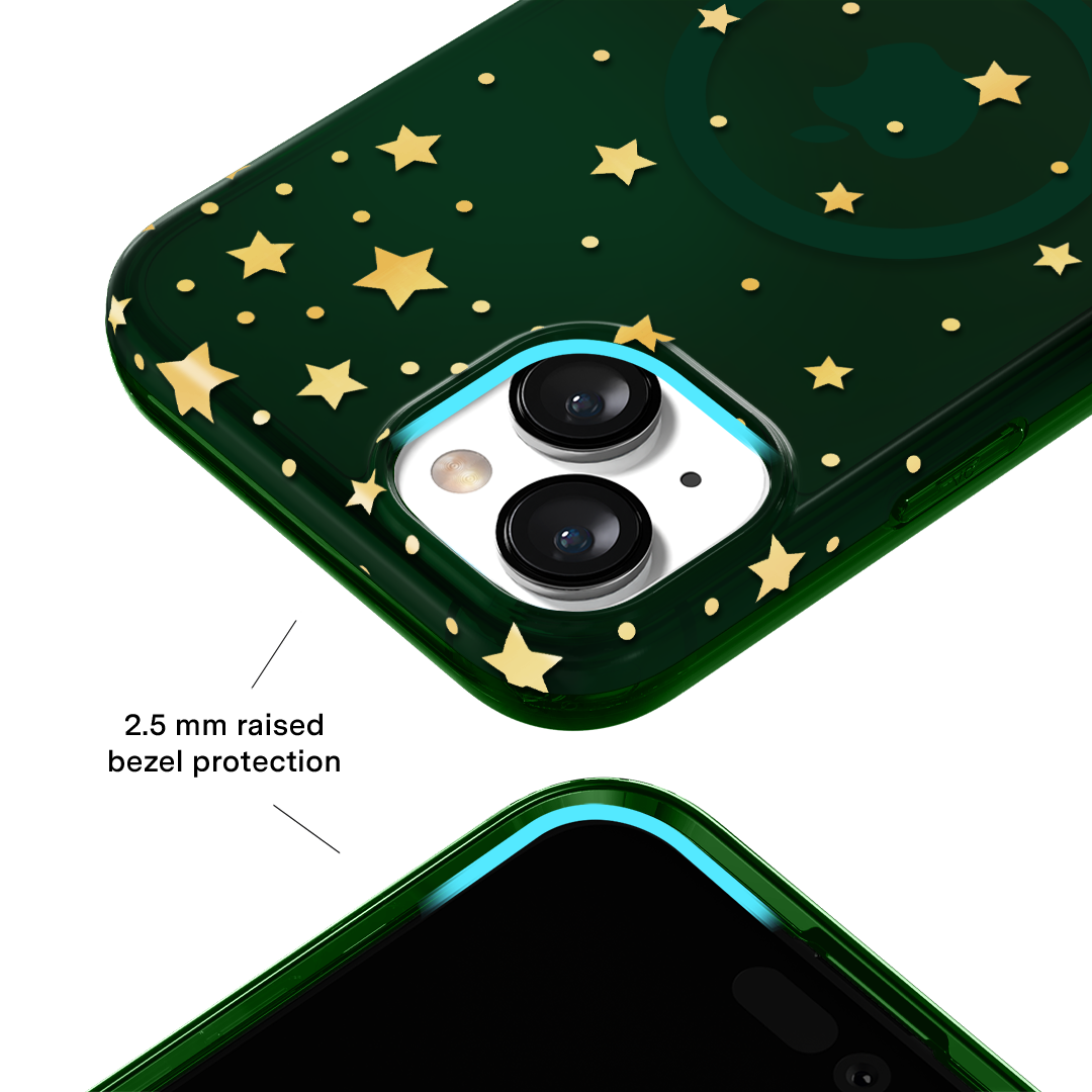 Evergreen Stars iPhone Case – Chic Designer-Style Phone Cover