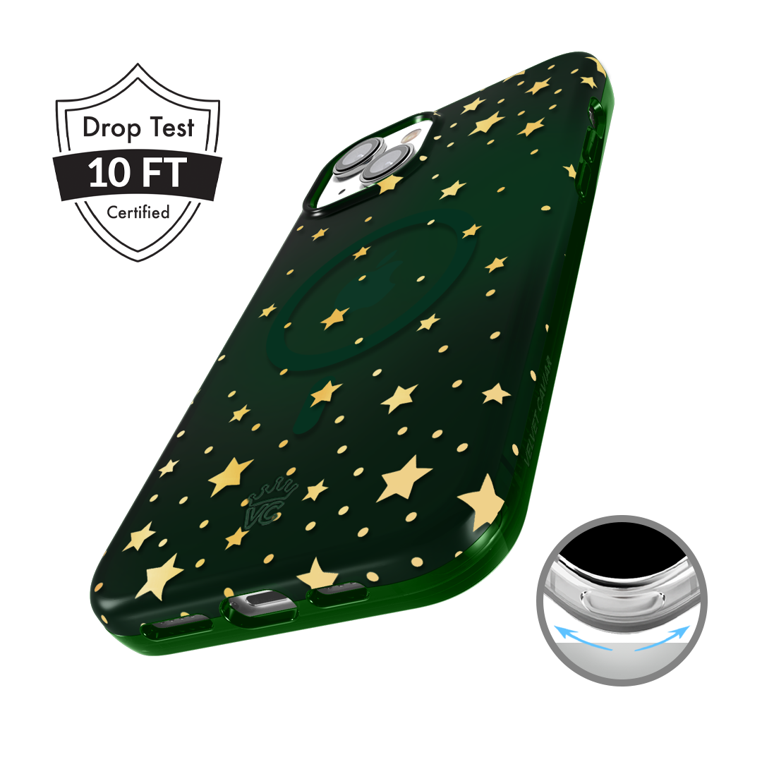 Evergreen Stars iPhone Case – Chic Designer-Style Phone Cover