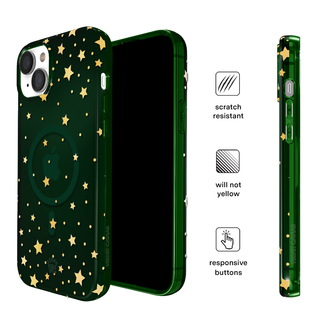 Evergreen Stars iPhone Case – Chic Designer-Style Phone Cover