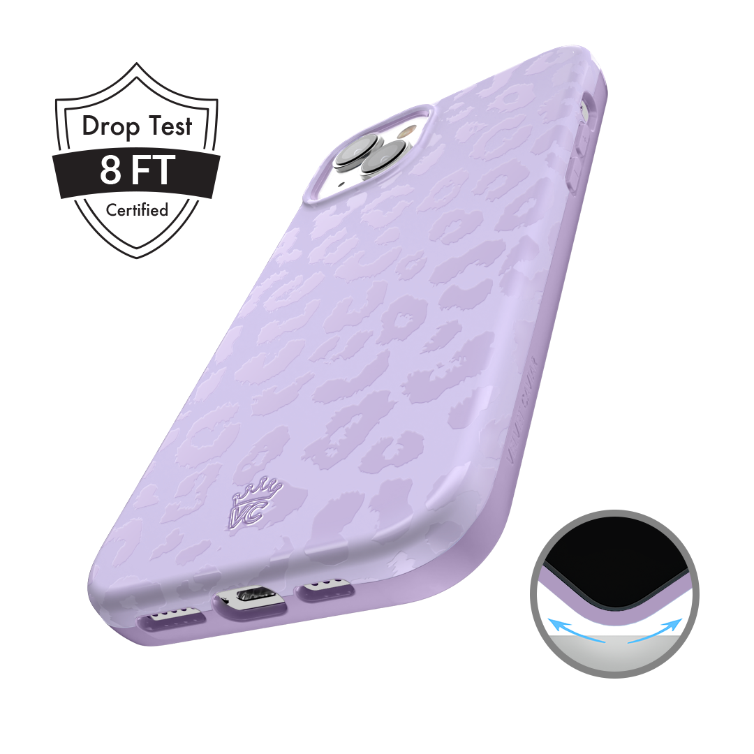 Lilac Leopard iPhone Case – Trendy Protective Phone Cover
