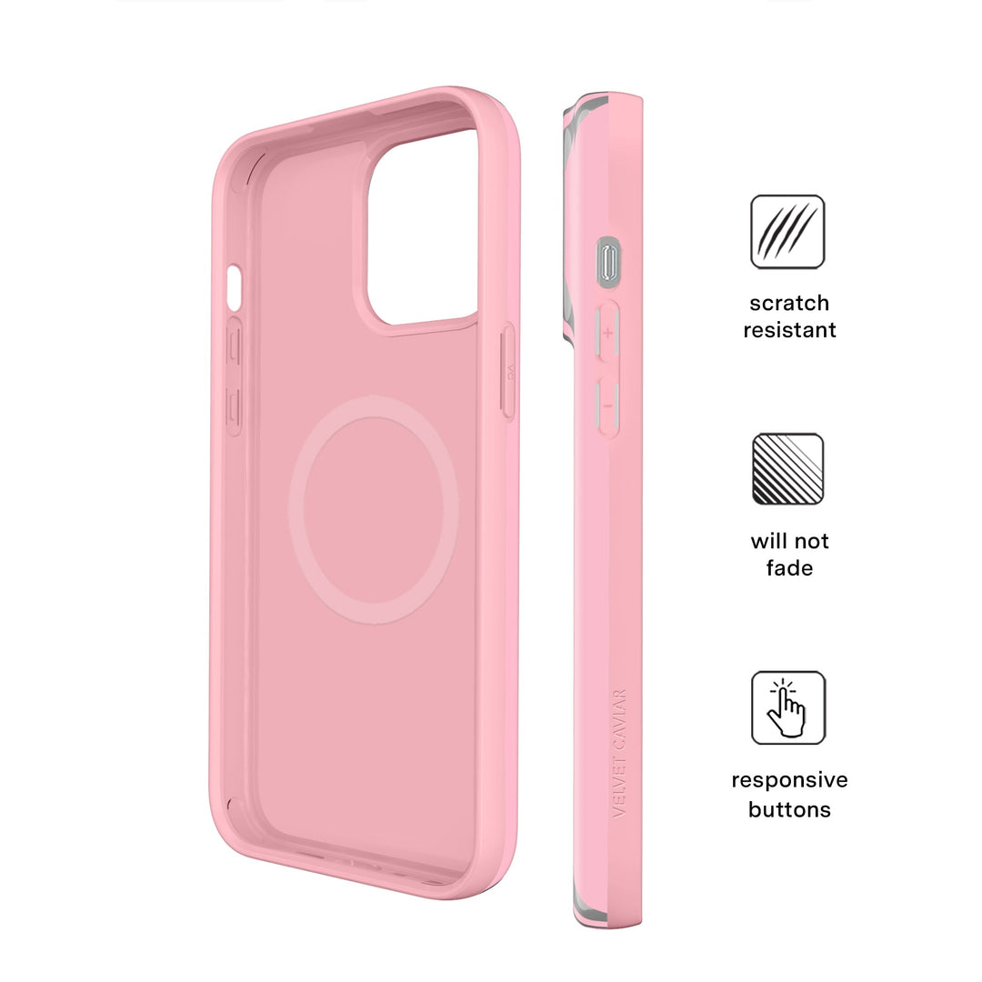 Pink Chrome Stripes iPhone Case – Aesthetic Shockproof Phone Cover