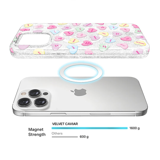 Sweet Hearts Glitter iPhone Case – Stylish Slim Phone Cover