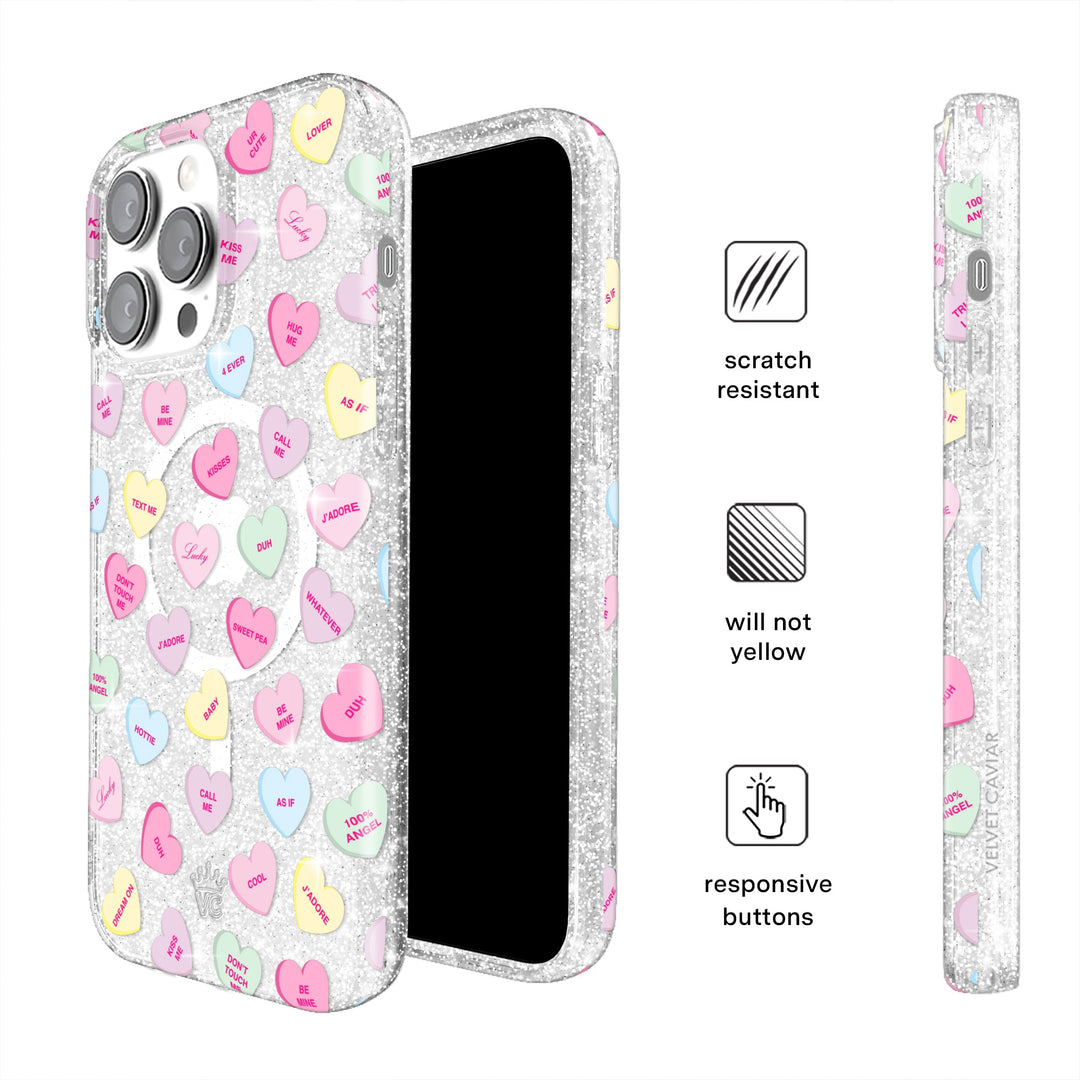 Sweet Hearts Glitter iPhone Case – Stylish Slim Phone Cover