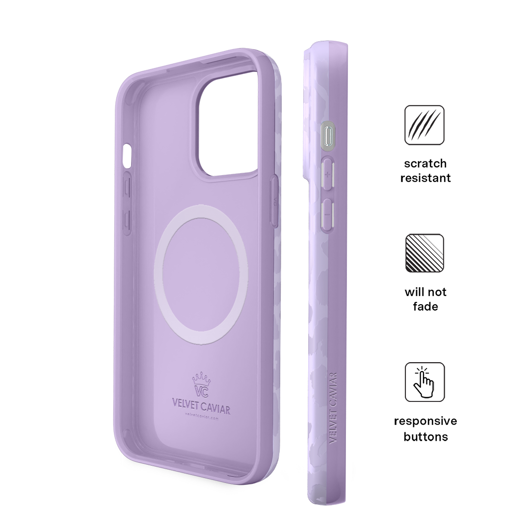 Lilac Leopard iPhone Case – Trendy Protective Phone Cover