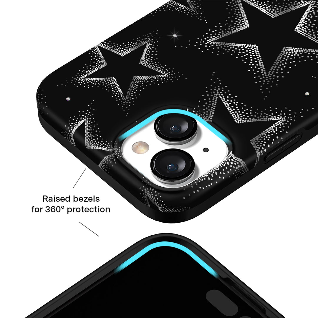 Crystal Chrome Stars iPhone Case – Cute Aesthetic Phone Cover
