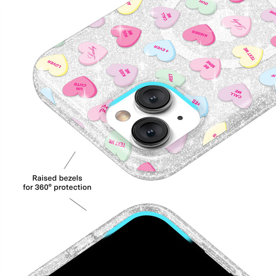 Sweet Hearts Glitter iPhone Case – Stylish Slim Phone Cover