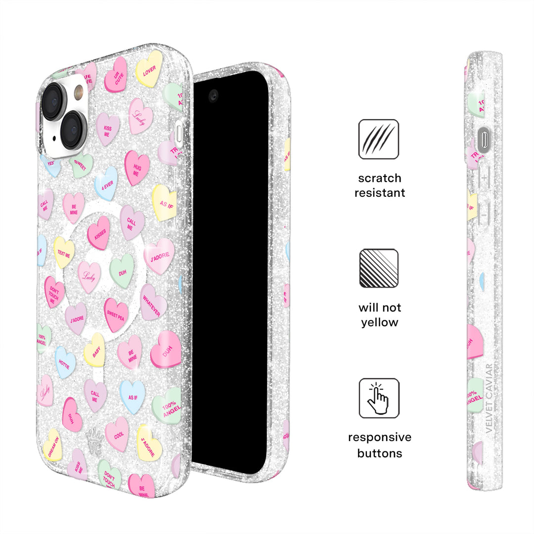 Sweet Hearts Glitter iPhone Case – Stylish Slim Phone Cover