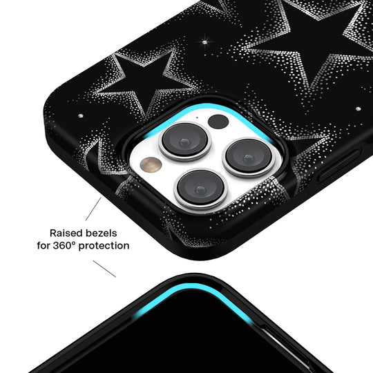 Crystal Chrome Stars iPhone Case – Cute Aesthetic Phone Cover