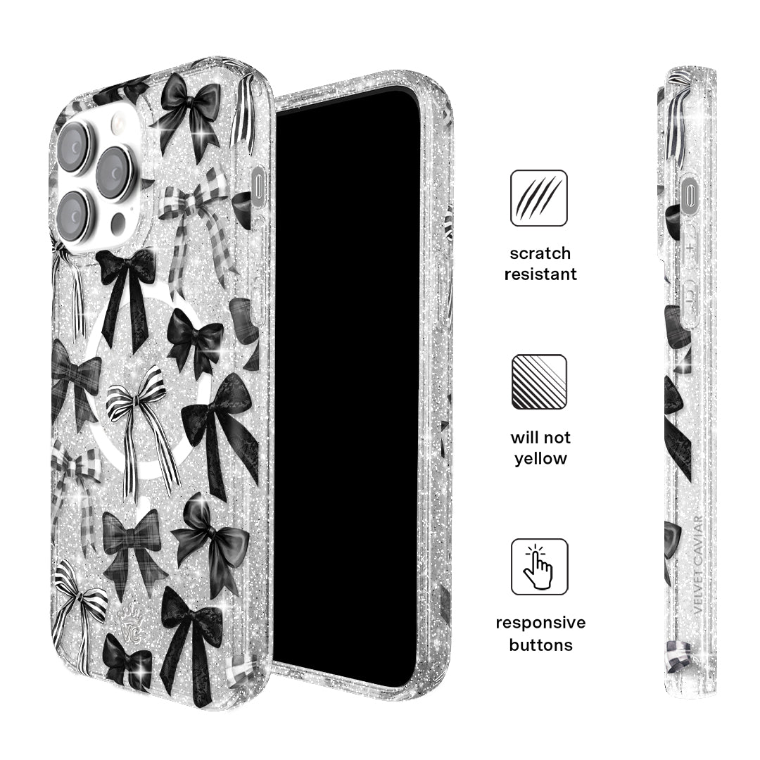 Gothic Bows iPhone Case – Trendy Protective Phone Cover