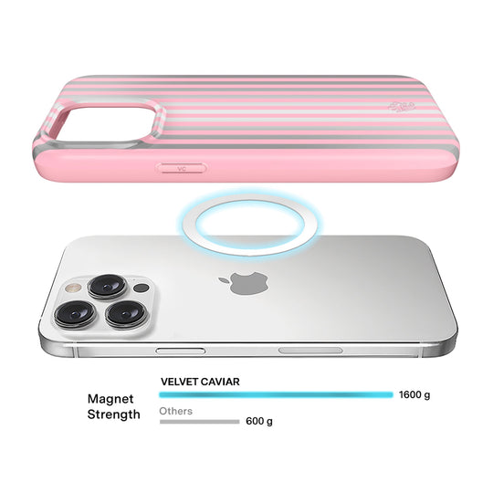 Pink Chrome Stripes iPhone Case – Aesthetic Shockproof Phone Cover