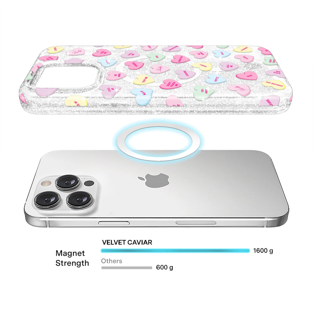 Sweet Hearts Glitter iPhone Case – Stylish Slim Phone Cover