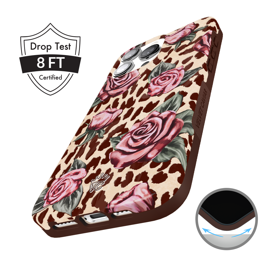 Rosy Leopard iPhone Case – Aesthetic Shockproof Phone Cover