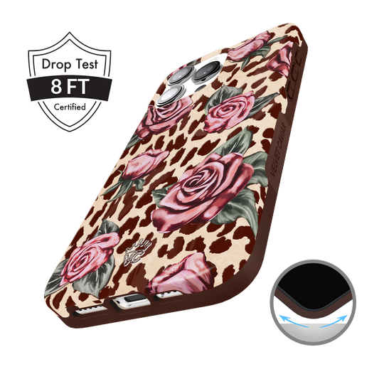 Rosy Leopard iPhone Case – Aesthetic Shockproof Phone Cover