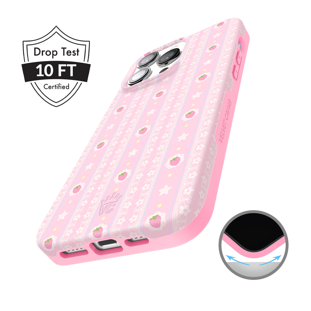 Strawberry Macaron iPhone Case – Chic Designer-Style Phone Cover