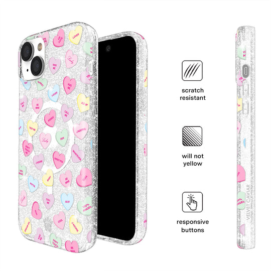 Sweet Hearts Glitter iPhone Case – Stylish Slim Phone Cover