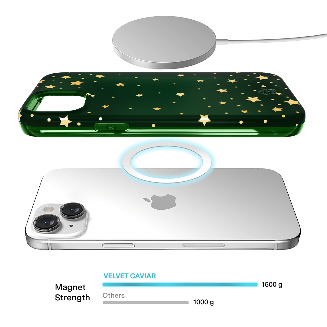 Evergreen Stars iPhone Case – Chic Designer-Style Phone Cover