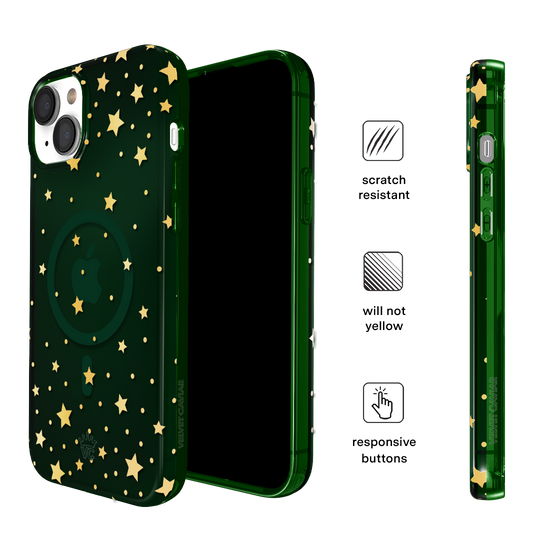 Evergreen Stars iPhone Case – Chic Designer-Style Phone Cover