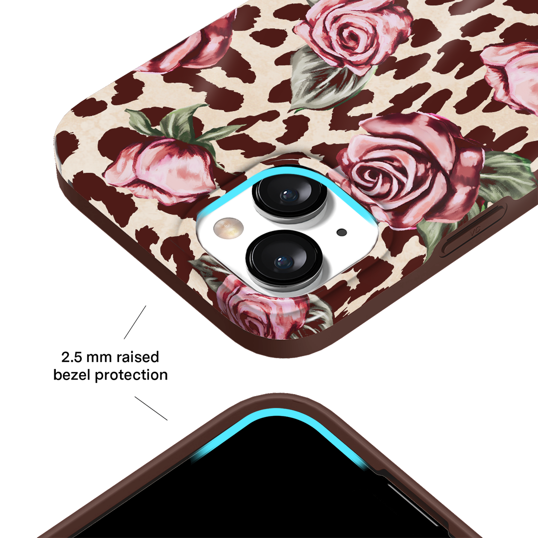 Rosy Leopard iPhone Case – Aesthetic Shockproof Phone Cover