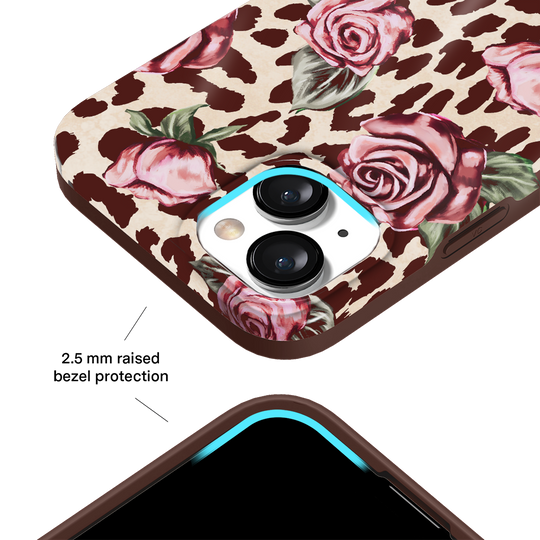 Rosy Leopard iPhone Case – Aesthetic Shockproof Phone Cover