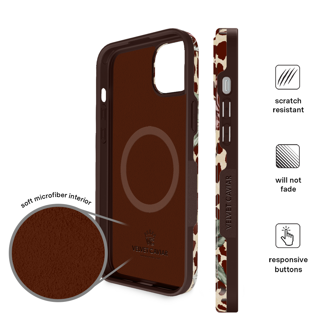 Rosy Leopard iPhone Case – Aesthetic Shockproof Phone Cover
