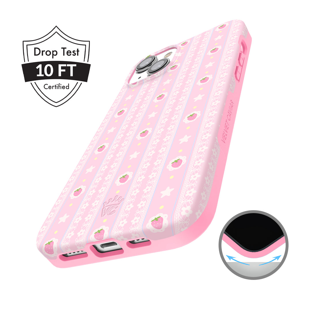 Strawberry Macaron iPhone Case – Chic Designer-Style Phone Cover
