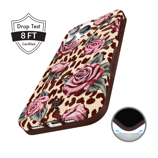 Rosy Leopard iPhone Case – Aesthetic Shockproof Phone Cover