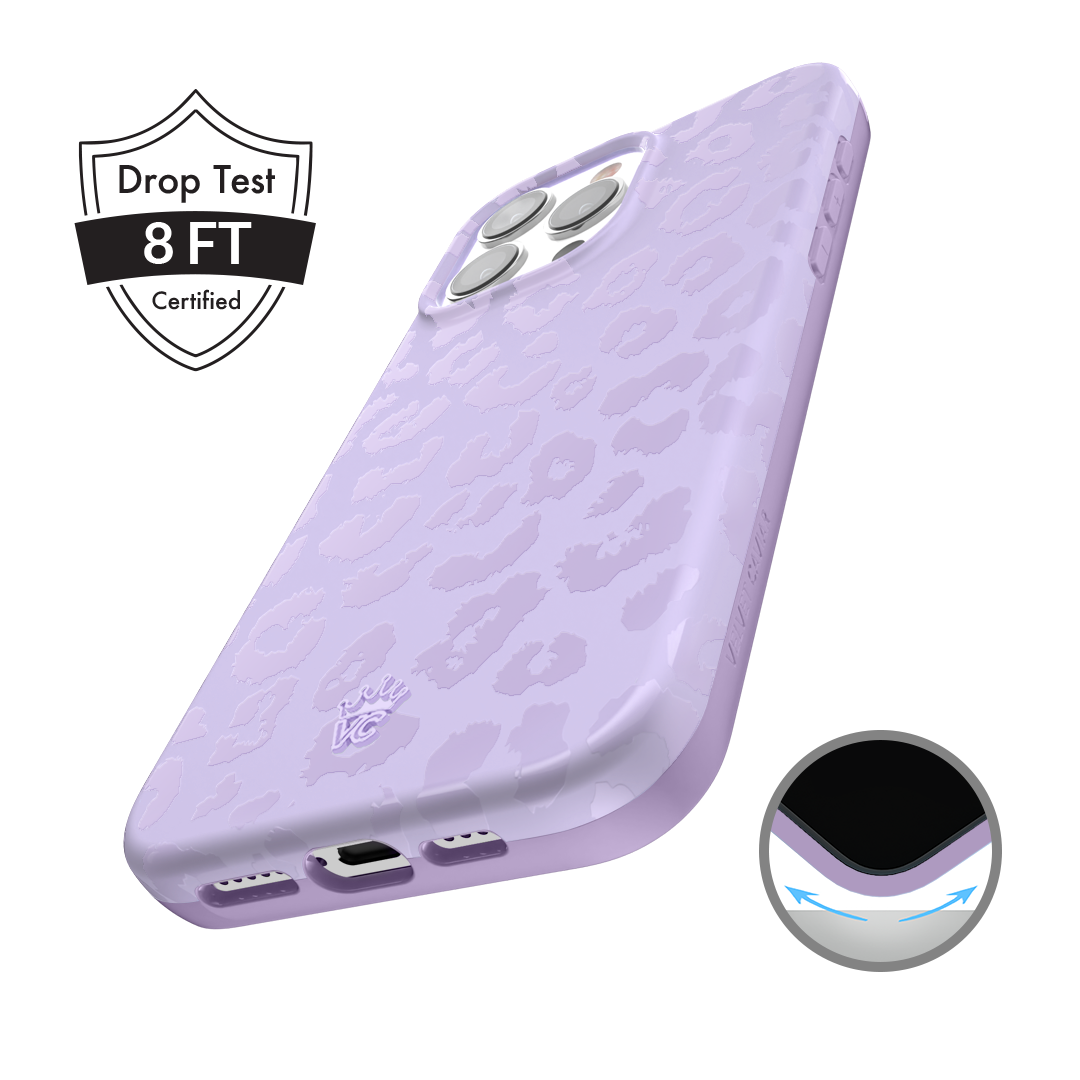 Lilac Leopard iPhone Case – Trendy Protective Phone Cover