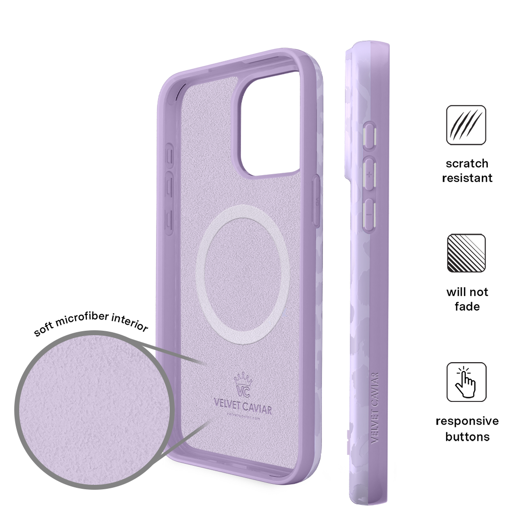 Lilac Leopard iPhone Case – Trendy Protective Phone Cover