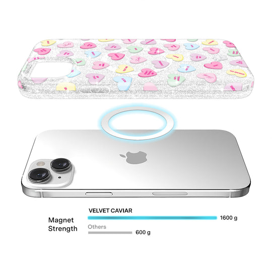 Sweet Hearts Glitter iPhone Case – Stylish Slim Phone Cover