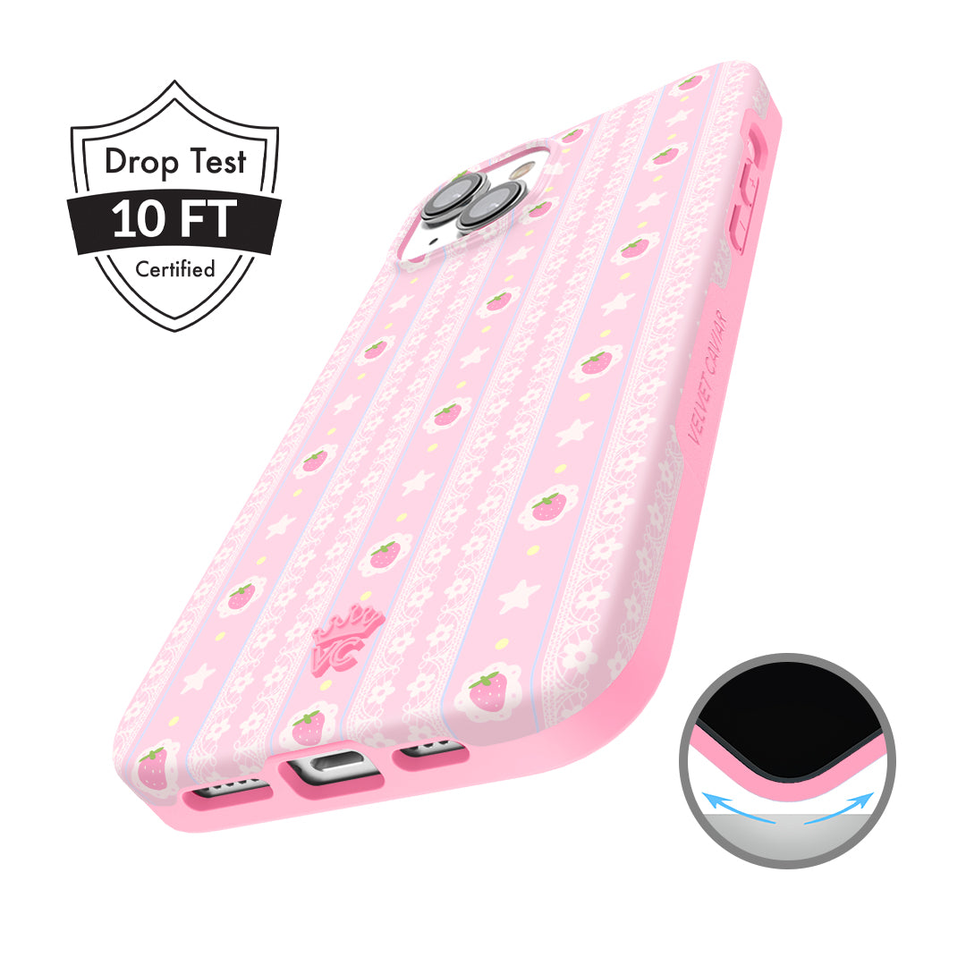 Strawberry Macaron iPhone Case – Chic Designer-Style Phone Cover