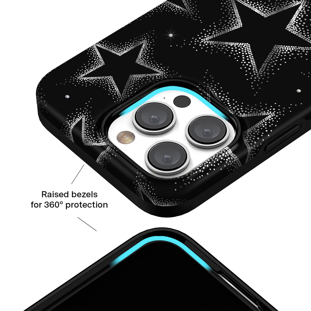 Crystal Chrome Stars iPhone Case – Cute Aesthetic Phone Cover