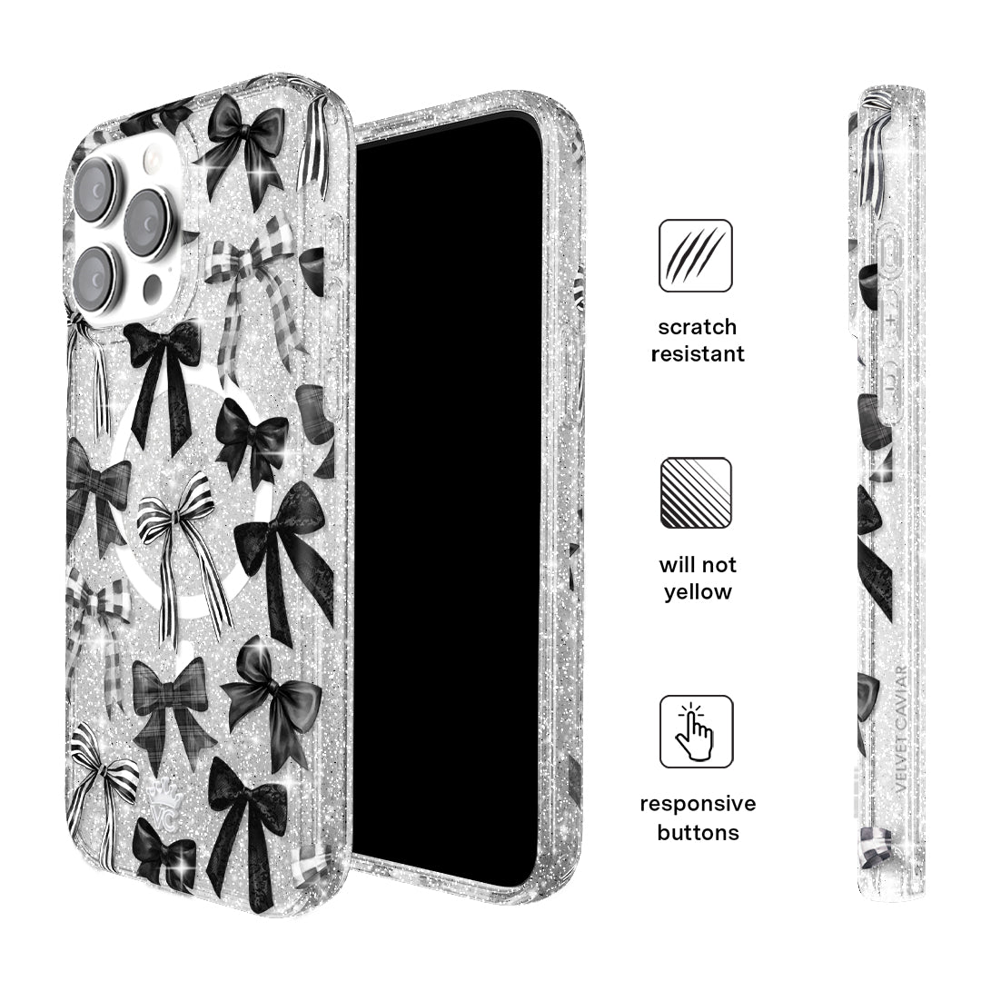 Gothic Bows iPhone Case – Trendy Protective Phone Cover