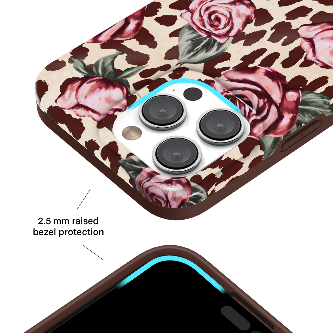 Rosy Leopard iPhone Case – Aesthetic Shockproof Phone Cover