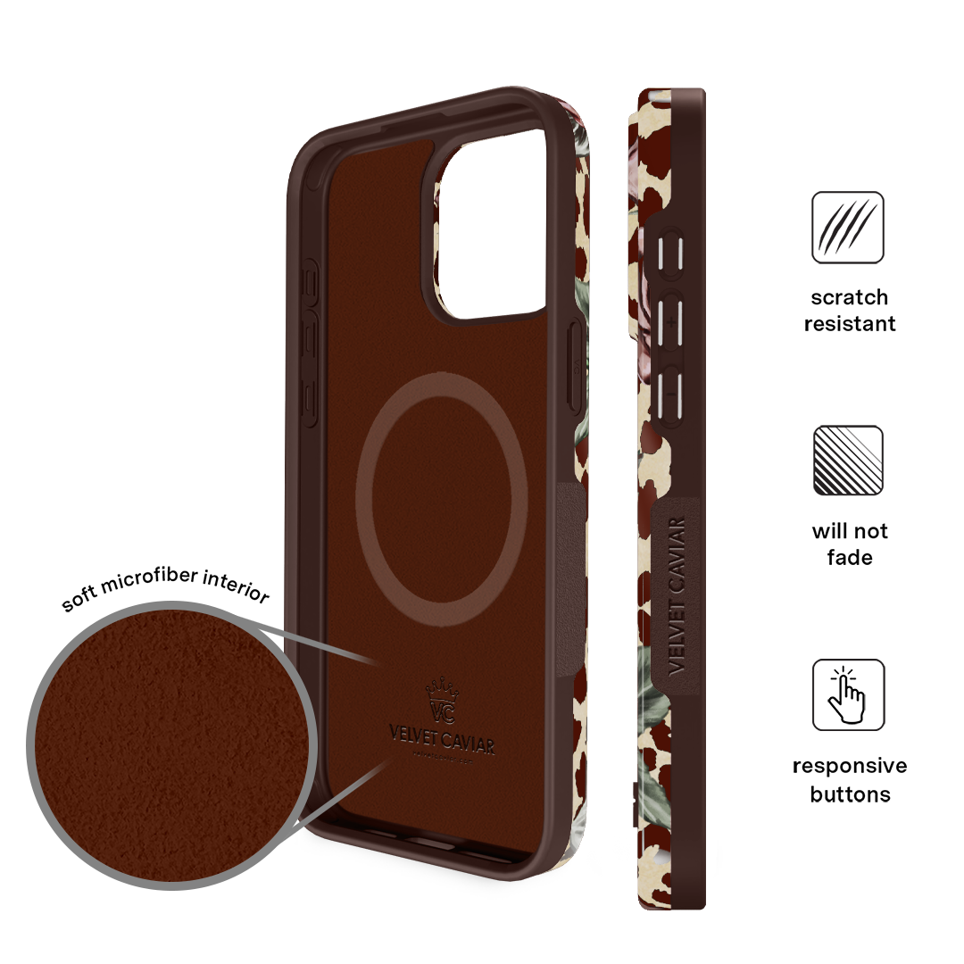 Rosy Leopard iPhone Case – Aesthetic Shockproof Phone Cover