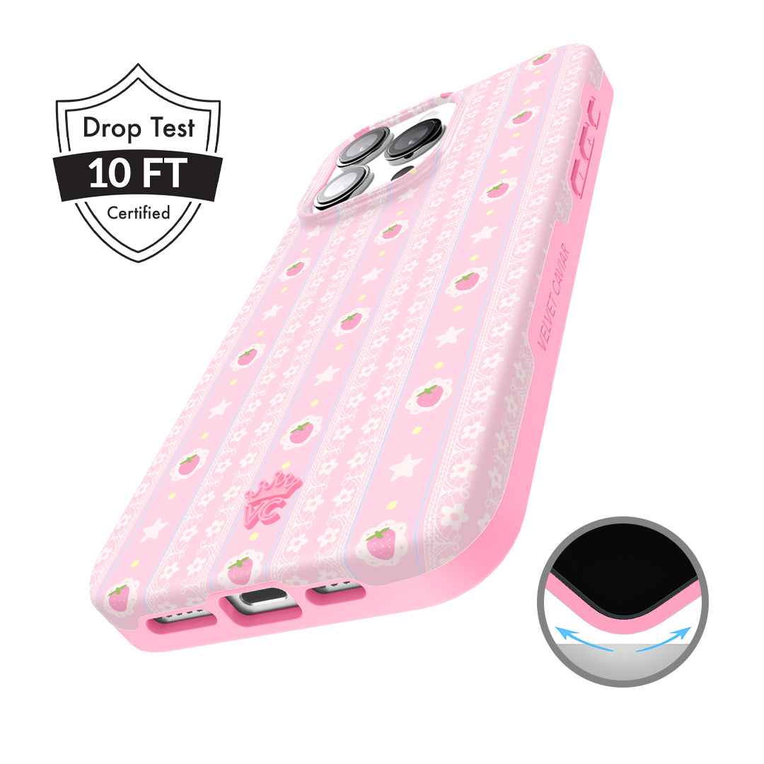 Strawberry Macaron iPhone Case – Chic Designer-Style Phone Cover