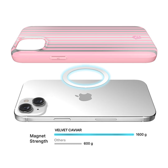 Pink Chrome Stripes iPhone Case – Aesthetic Shockproof Phone Cover